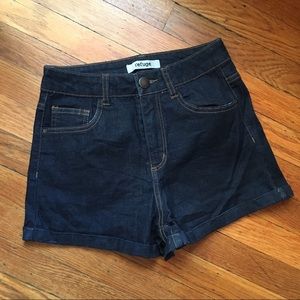 High waisted denim shorts